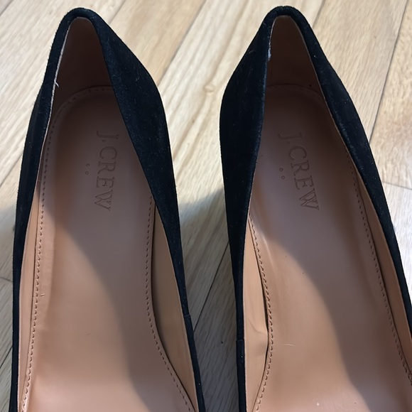 J. Crew Bryn black suede glitter block heels excellent condition - Picture 4 of 8